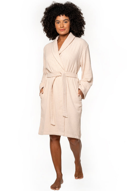 Turkish Cotton Bathrobe - 100% Organic Cotton Lightweight Absorbent
