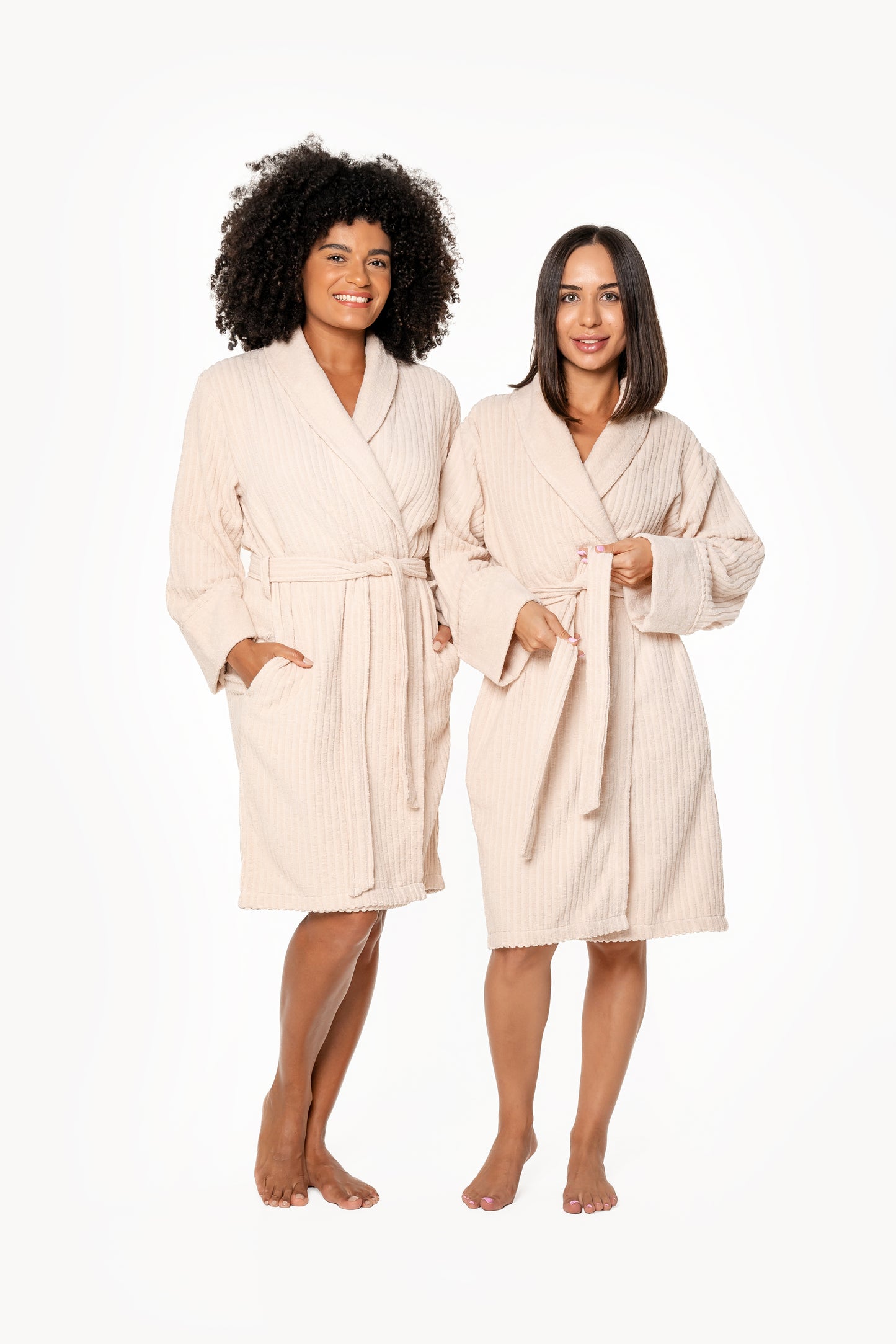 Turkish Cotton Bathrobe - 100% Organic Cotton Lightweight Absorbent